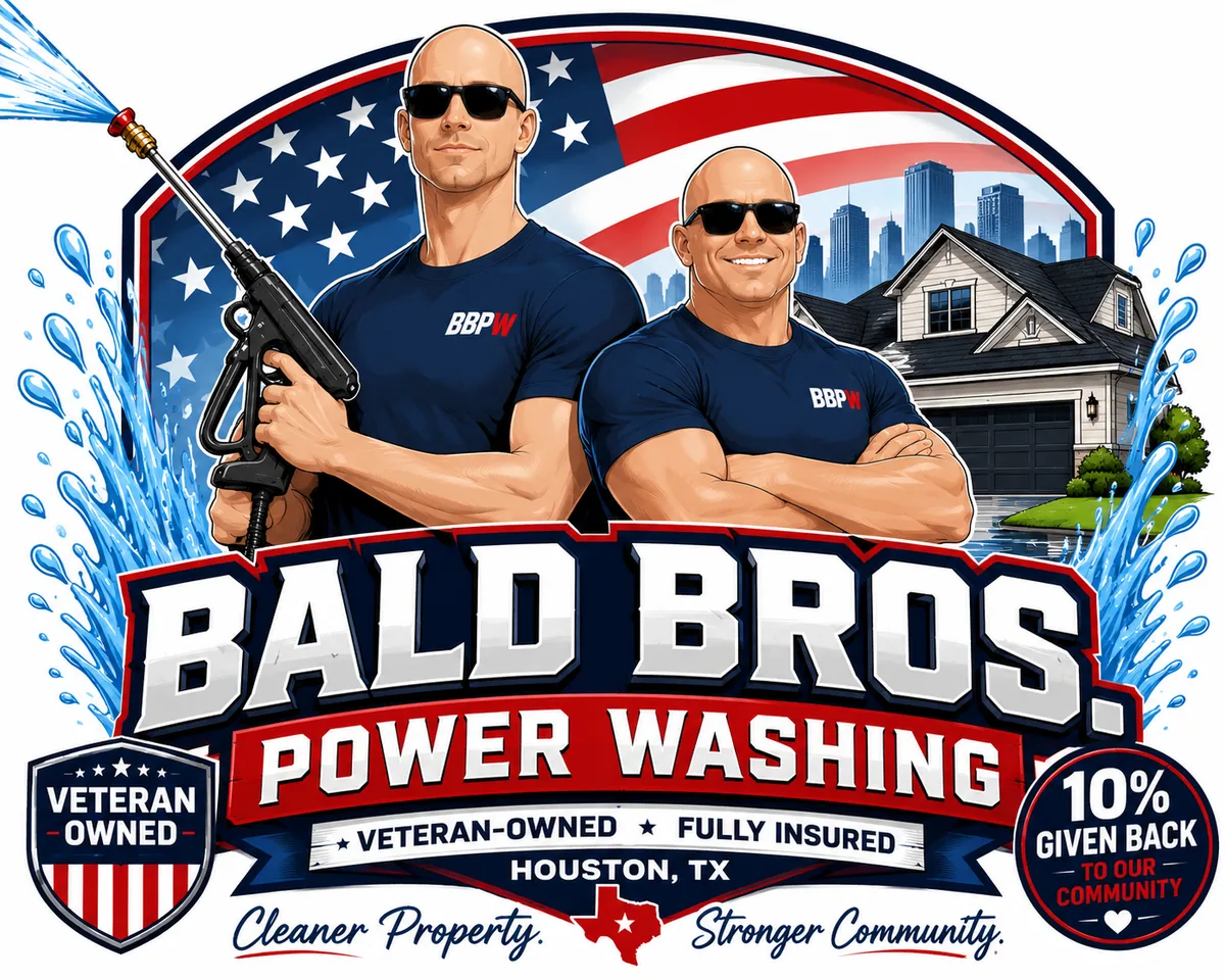 Bald Bros. Power Washing — veteran-owned, fully insured pressure washing in Houston, TX. Cleaner property, stronger community.